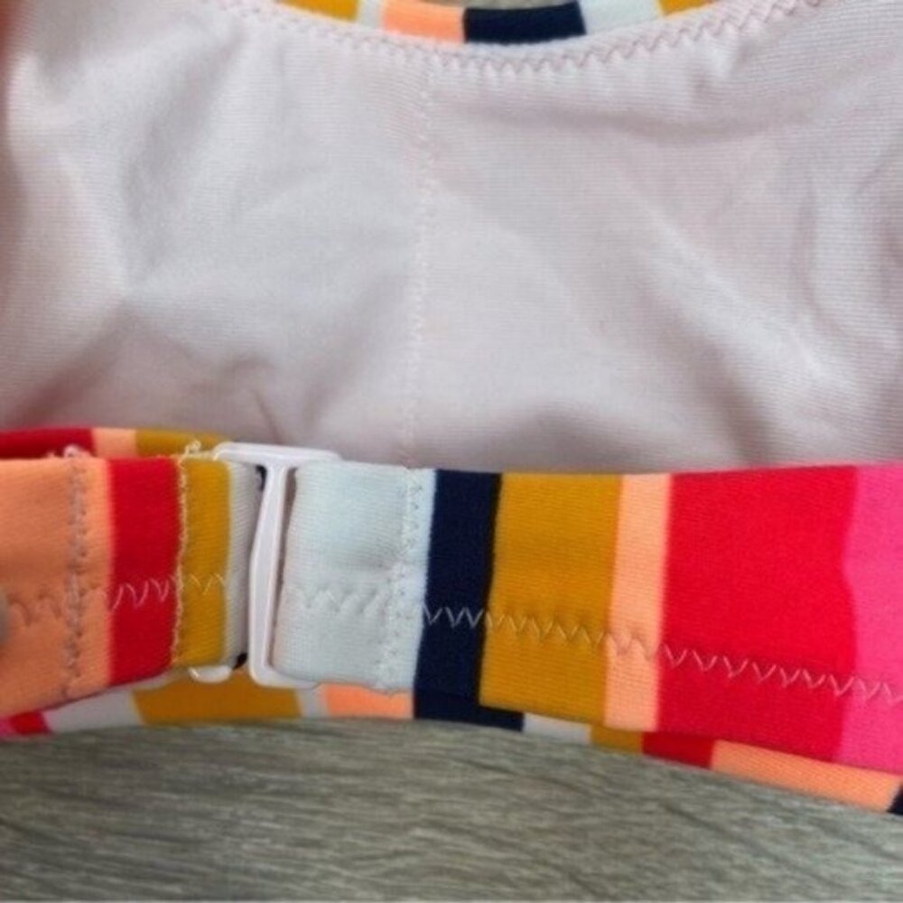 Aerie Striped Multi Color Scoop Bikini Top Size XL NWOT - Picture 4 of 5